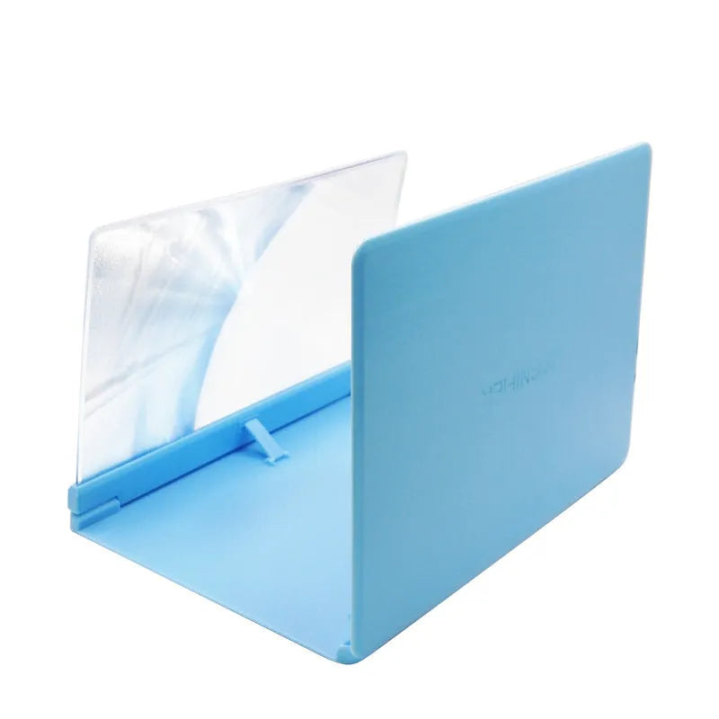 10-inch HD lens phone screen amplifier in black ABS stand showing enlarged smartphone display