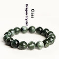 Green Dragon Crystal bracelet with round beads featuring Ruyi element design