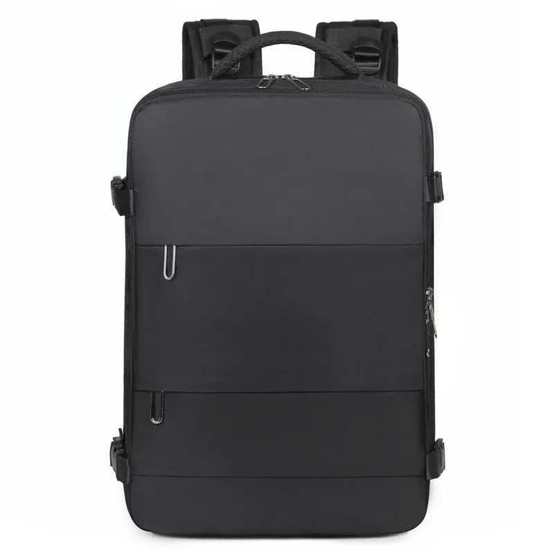 Large capacity purple travel backpack for women with laptop compartment and multiple organisational pockets