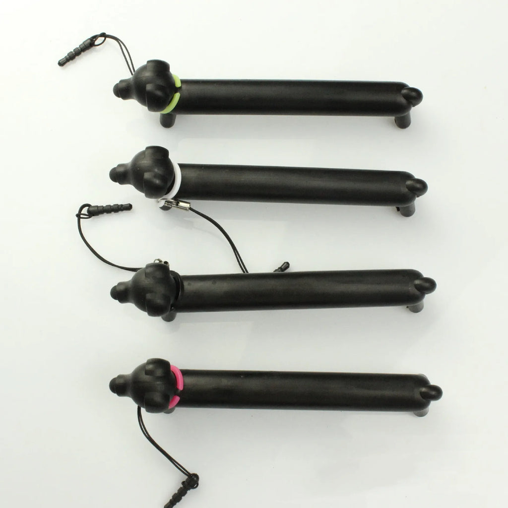 Long puppy shaped black conductive touch screen stylus 12cm length with carrying socket