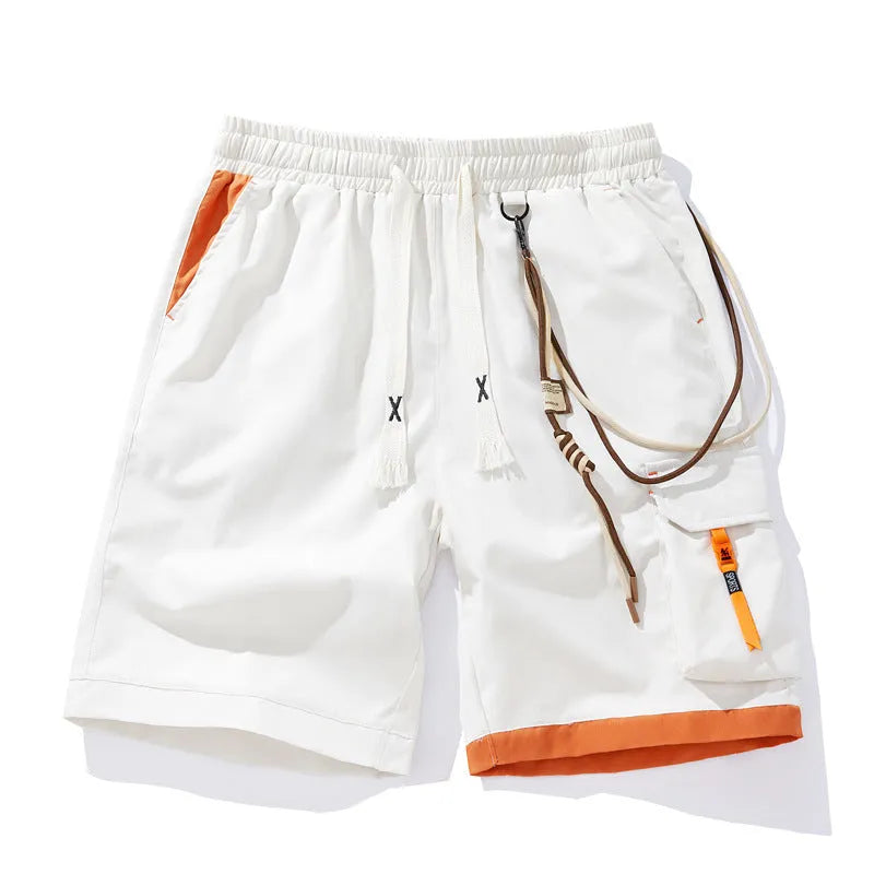 Men's plus size loose sports shorts in bamboo fibre, shown in coffee colour with elastic high waist.