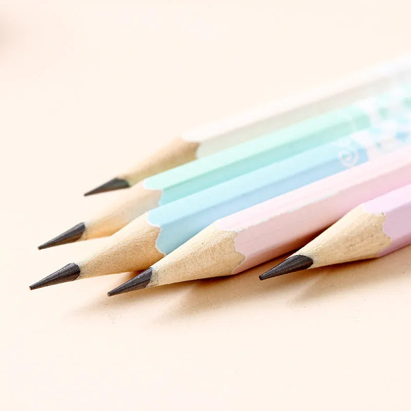 Basswood six-angle thermal transfer pencil with HB refills in 50-piece barrel packaging